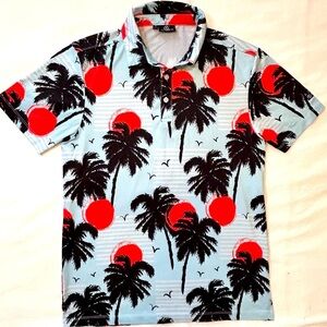 Green Side Men’s Golf Polo Size Small Vacation Vibes! EUC